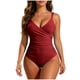 thumbnail image 1 of Trajes de Baño de Corte Alto para las Mujeres de Verano Color Sólido Traje de Baño de Correa sin Espalda, Nylon Spandex con Cojín de Pecho sin Cables, 1 of 6