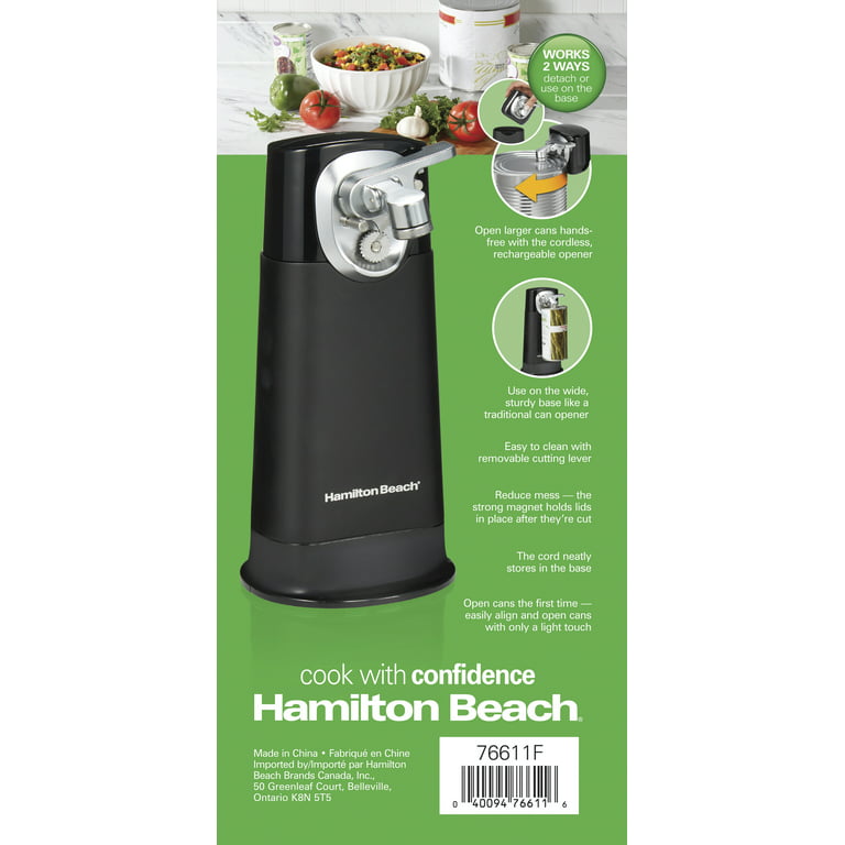 Hamilton Beach Walk 'n Cut Electric Can Opener for Kitchen, Use On Any  Size, Automatic and Hand-Free, Cordless & Rechargeable, Easy Clean  Removable
