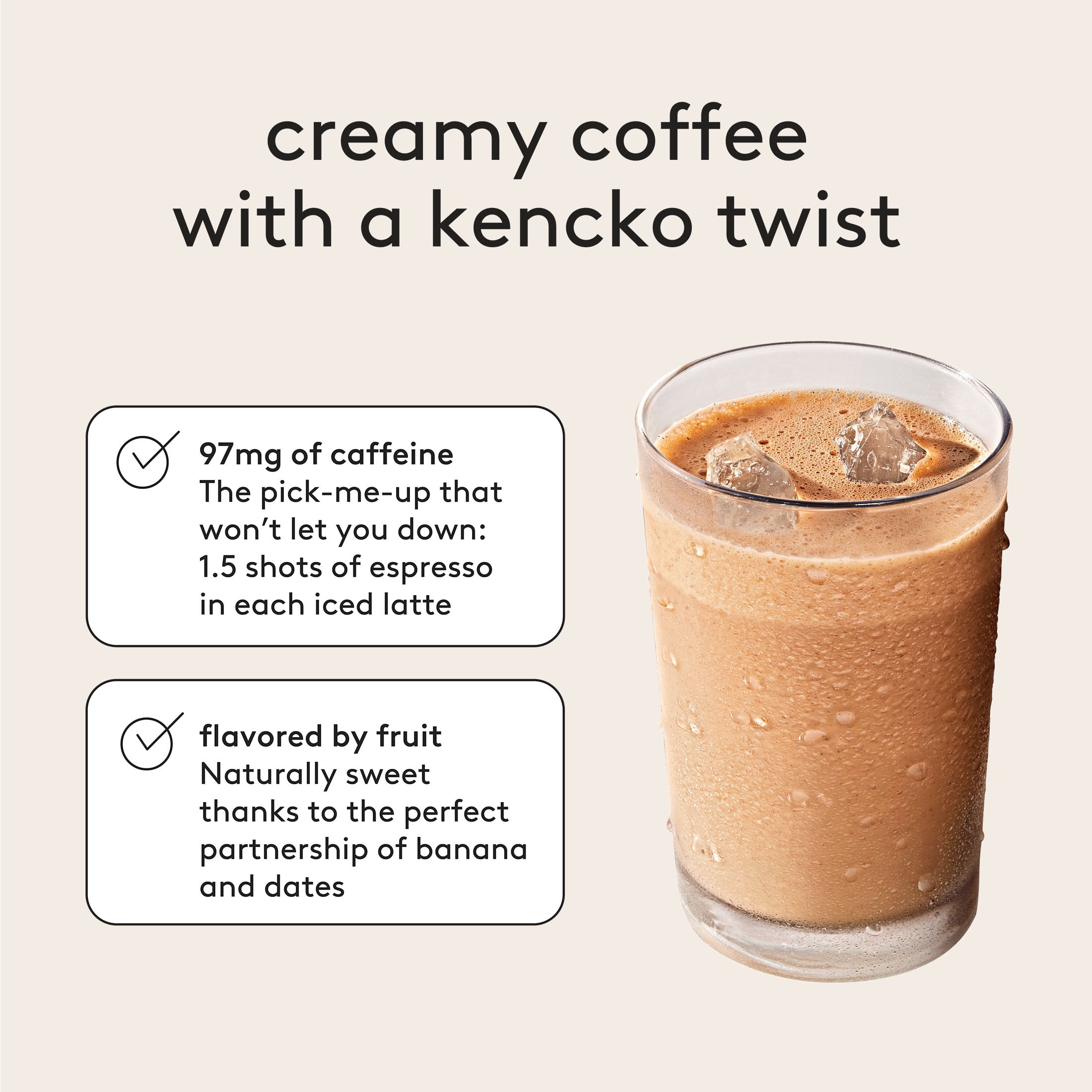 Kencko Cinnamon Organic Instant Iced Latte, Powdered Drink Mix, .79 oz, 6 Pack