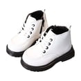 thumbnail image 7 of Spazoro Toddler Girls Ankle Boots with Side Zipper, Non-slip Lace-up Warm Solid Color Classic Short Booties Fashion Dress Boots for Daily Wear White, 7 of 7