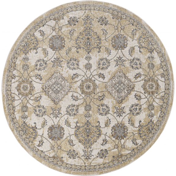 63" X 91" Ivory  Sand Wool Rug