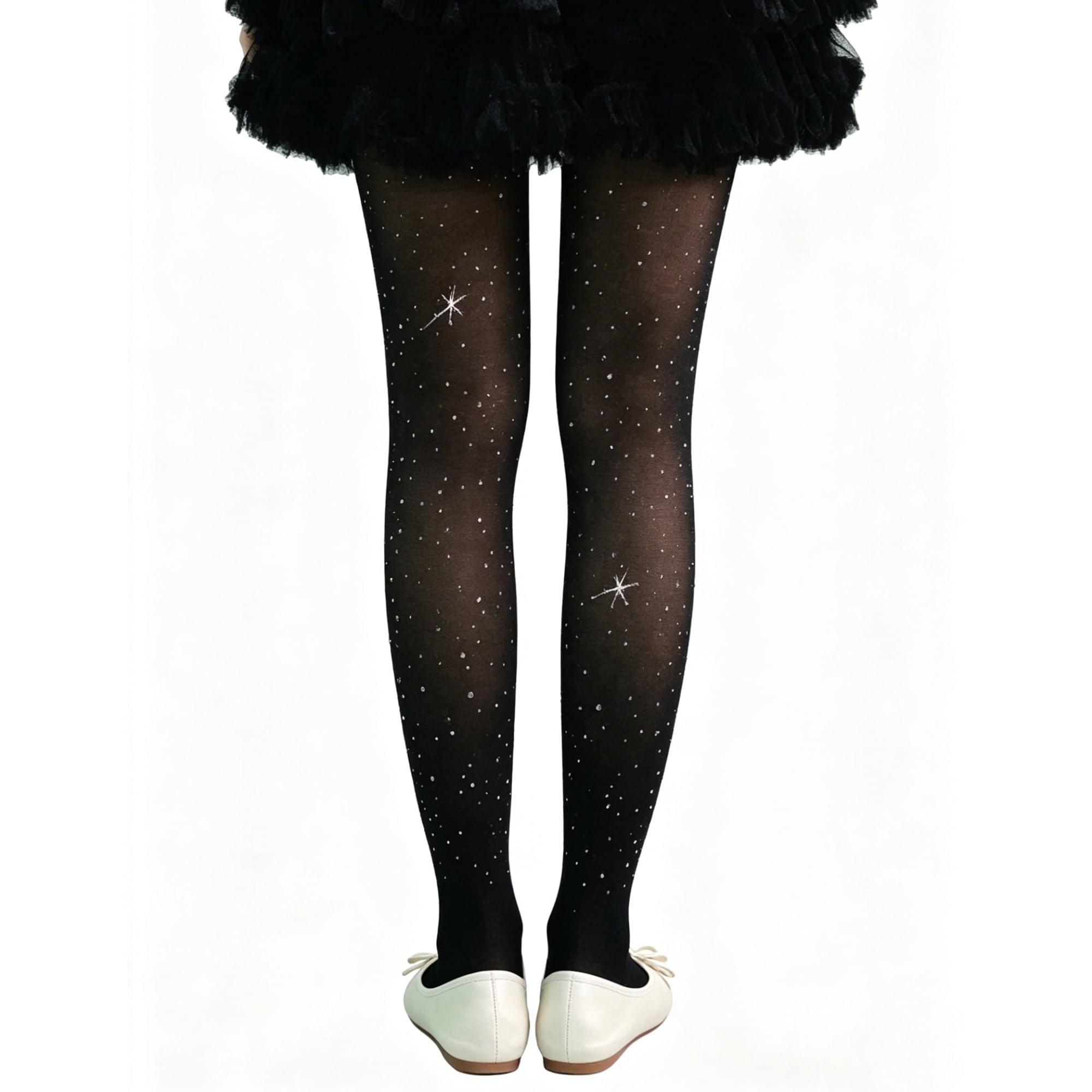 Rhinestone Opaque Tights Costume Accessory for Children, Black, S (6/6X), Halloween by Way To Celebrate