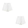 thumbnail image 4 of Sonducket corta de poliéster para mujer, Color sólido, suave, transpirable, plisada, fácil de combinar, portátil, ropa de para METRO 2piezas, 4 of 6