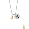 thumbnail image 2 of Delight Jewelry Goldtone Small Boxing Glove Silvertone Script Initial Disc - N - Charm Necklace, 20"+3", 2 of 4