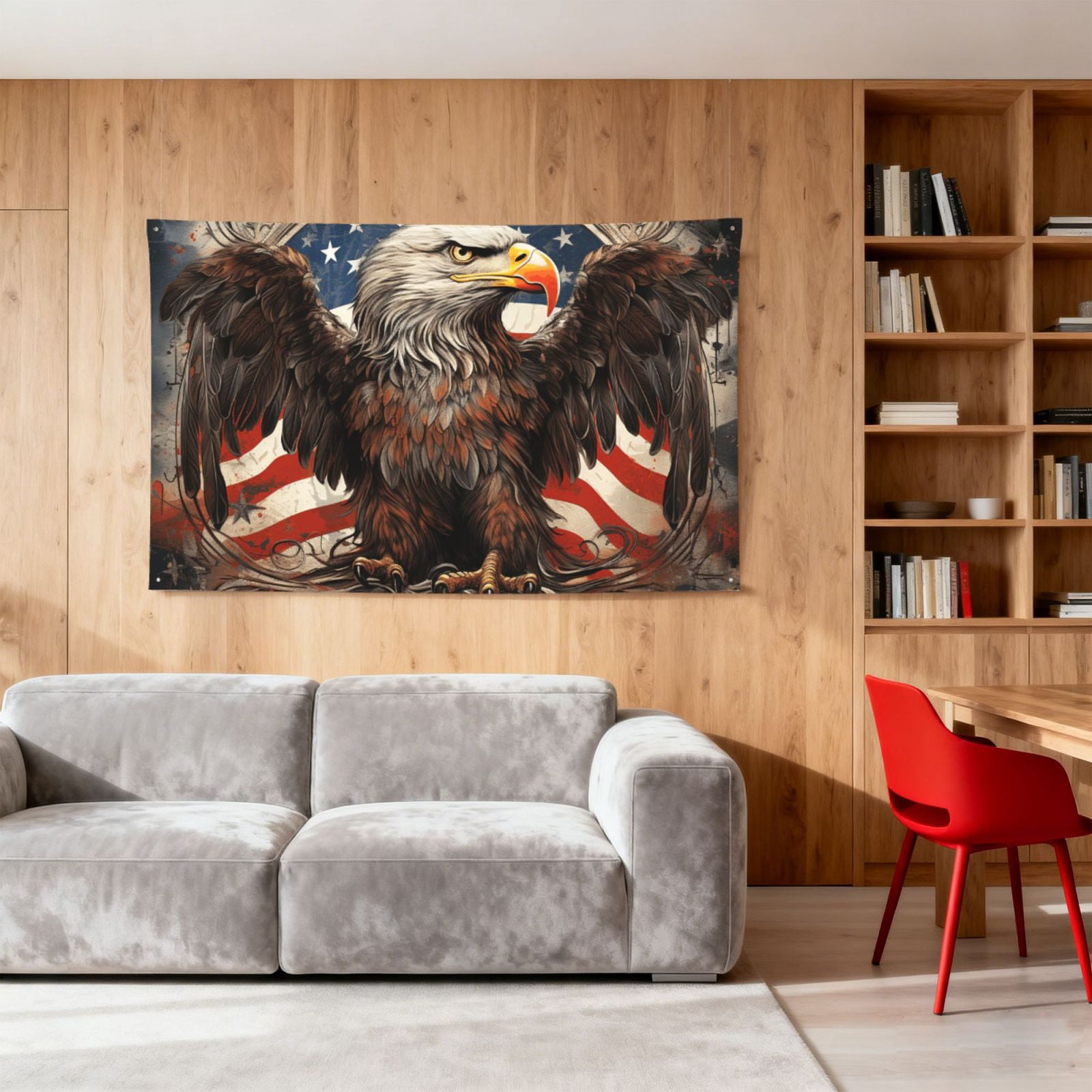 United States Navy Eagle American Flag USA Four Hole Decorated Banner Flag for Garden Yard Home Decoration Indoor Outdoor 4x6 Ft