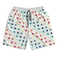 thumbnail image 3 of Uemuo Colorful Geometric Pattern Men's Swim Trunks Hawaiian Beach Bathing Suit Swimsuits Beach Quick-Dry Shorts with Pockets-3X-Large, 3 of 9