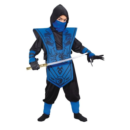 Halloween Boy's Complete Ninja Costume Blue Size Small by Fun