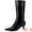 Black, variant on Women's Stylish Pointed Toe Kitten Heel Knee High Boots Burgundy 9