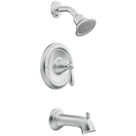 Pressure Balanced Tub Shower - Moen Brantford Bath and Shower Faucet with Posi-Temp Pressure Balanced Trim, Available in Various Colors
