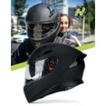 thumbnail image 2 of HAX Full Face Motorcycle Helmet with Dual Rear Wing, Motorbike Street Bike Helmet with Pinlock Ready Plastic Nails for Adult,DOT Approved(Matte Black,XXL), 2 of 5