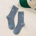 thumbnail image 2 of BKQCNKM Socks for Women Womens Socks Wool Socks for Women Ladies Letter R Embroidered Socks Candy Color Socks Solid Color Long Socks Pile Socks Fuzzy Socks for Women, Blue One Size, 2 of 3