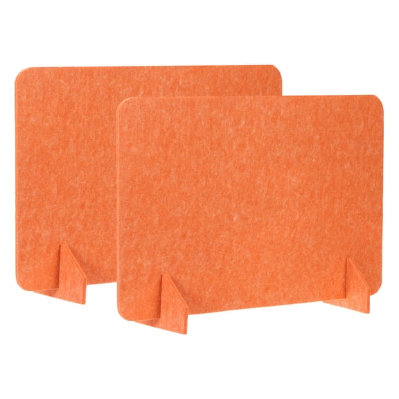 Uxcell Desk Divider, 2 Set 24 x 16 Inch Acoustic Freestanding Desk Divider Desk Privacy Panel with 4 Pcs Support Feet for Library Office Workstation, Orange