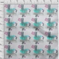 thumbnail image 3 of oneOone Viscose Jersey Aqua Blue Fabric Monument|Camera & Briefcase Travel Dress Material Fabric Print Fabric By The Yard 60 Inch Wide, 3 of 5