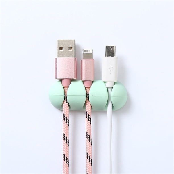 Clips autoadhesivos para organizadores de cable - Soporte de cable USB de 2 paquetes para escritorio, pared u oficina
