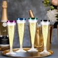 thumbnail image 5 of 100 Pcs Disposable Plastic Flutes, 4.5oz Clear Champagne Glasses - Ideal for Parties, Weddings & Cocktails - Green, 5 of 7