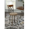 thumbnail image 5 of Roselyn 24" Counter Stool with Swivel, Brushed Faux Medium Cherry Wood with "Matte Pewter and Bronze" Metal, 5 of 19