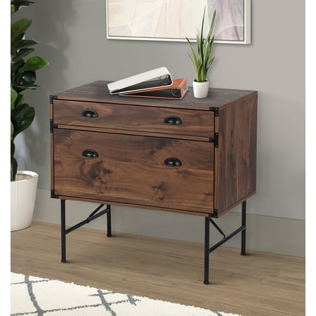 UPC: 0810055102785 | Saint Birch Bombay Walnut 1 Drawer Lateral File Cabinet with Tray