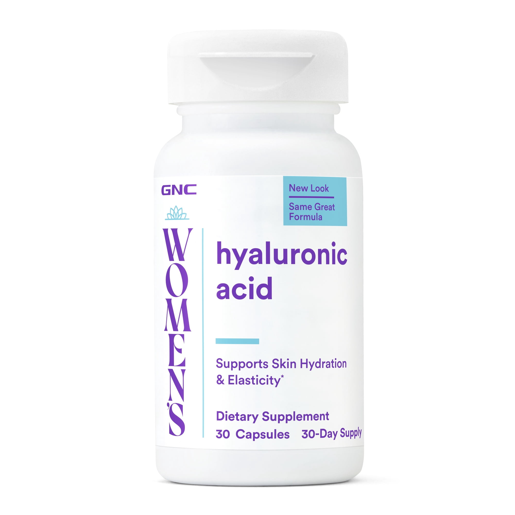 GNC Women's Hyaluronic Acid, Skin Moisture Support, 30 Count, 30 Servings
