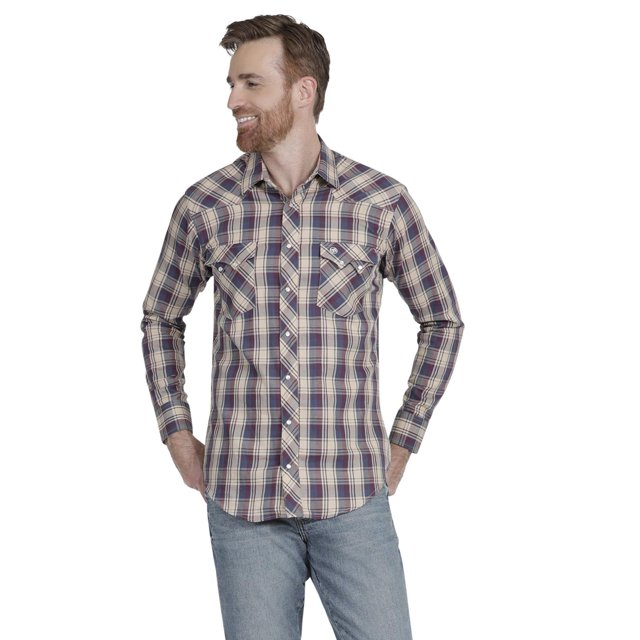 Camisa Vaquera Hombre Wrangler Slim Fit Manga Larga 938 azul G