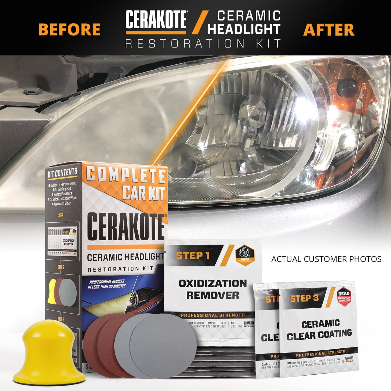  CERAKOTE® Ceramic Headlight Restoration Kit (PRO Pack Step 3  ONLY) : Automotive