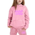 thumbnail image 4 of Toddler Fall Outfits Girls 2Pc Sweatsuits Happy Print Pullover Hoodie Tops Sweatpants Tracksuit Toddler Girls Clothes Pink 4 Years-5 Years, 4 of 4