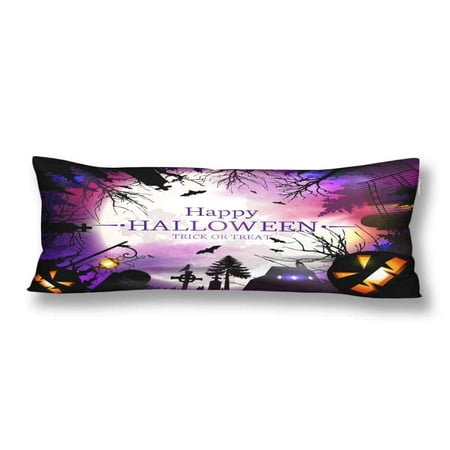 Gckg Halloween Pumpkin Castle Full Moon Body Pillow Covers
