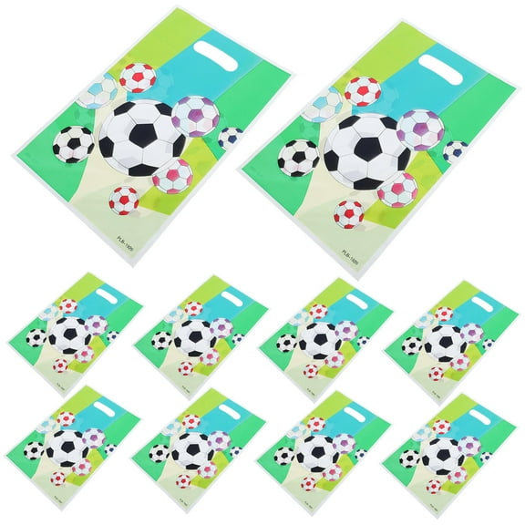 Supvox 24Pcs Green Soccer Treat Bags Paper with Pe Coating for Party Favors