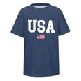 thumbnail image 2 of EliteGoogv Boys T Shirts Crew Neck Short Sleeve Graphic Tees For Boys Comfortable Dailywear T Shirts Holiday Fall Summer Tee Tops Navy 2-3 Years, 2 of 4
