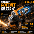 thumbnail image 2 of COOFIX Esmeriladora Angular CF-AG012 750W 115mm 11000 RPM 110V Incluye 5 Discos de Corte, 2 of 6