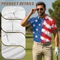 thumbnail image 5 of Garronmavis Patriotic Star Matching Golf Shirts for Couple Quarter Zip His and Hers Golf Shirts Matching Moisture Wicking Mens Hawaiian Shirt Lapel Design Golf Accessories for Men, 5 of 6
