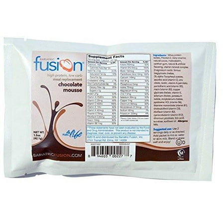 6 Pack Bariatric Fusion Meal Replacement Chocolate Mousse 1 Packet