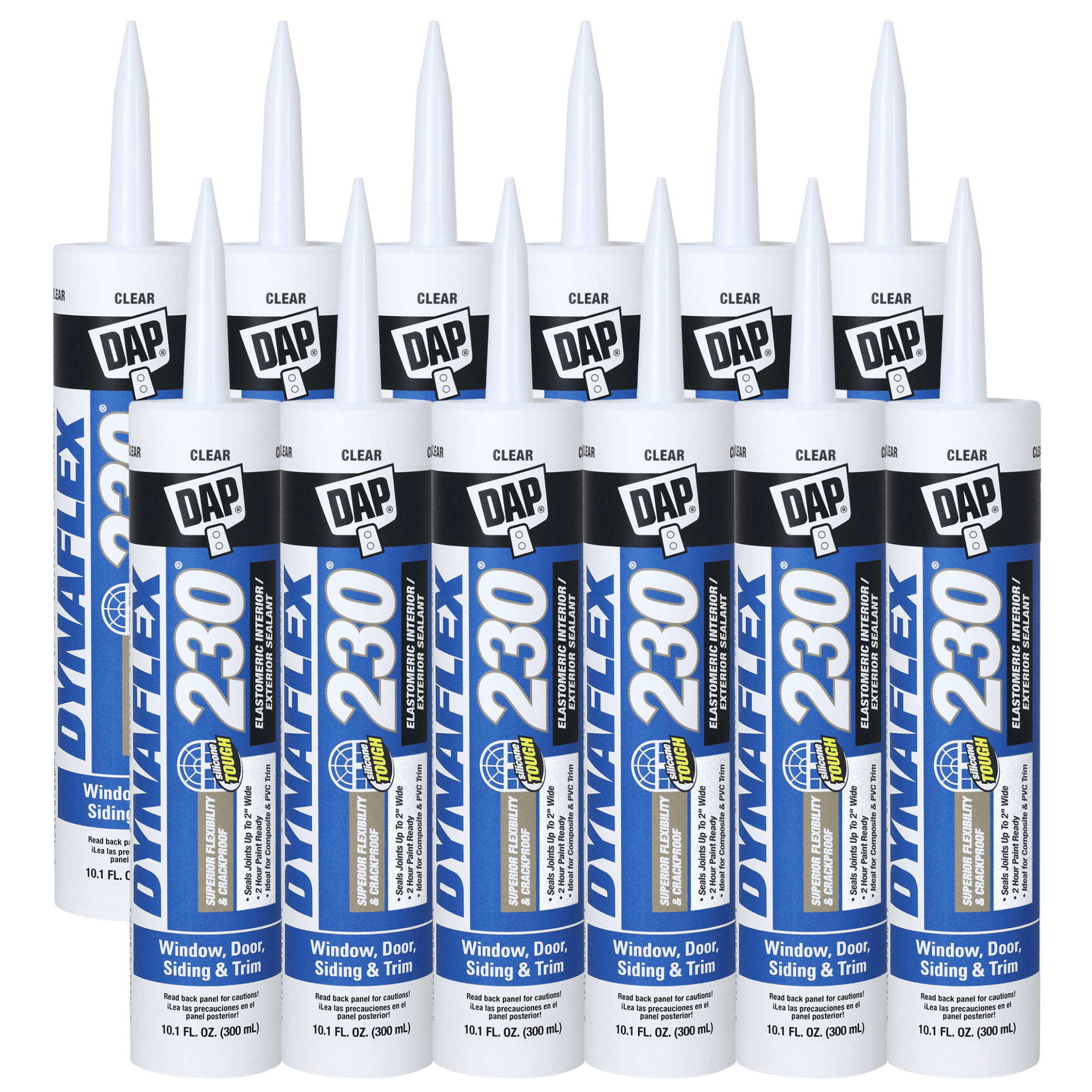 (6 pack) DAP Dynaflex 230 10.1 oz Clear Premium Sealant Caulk
