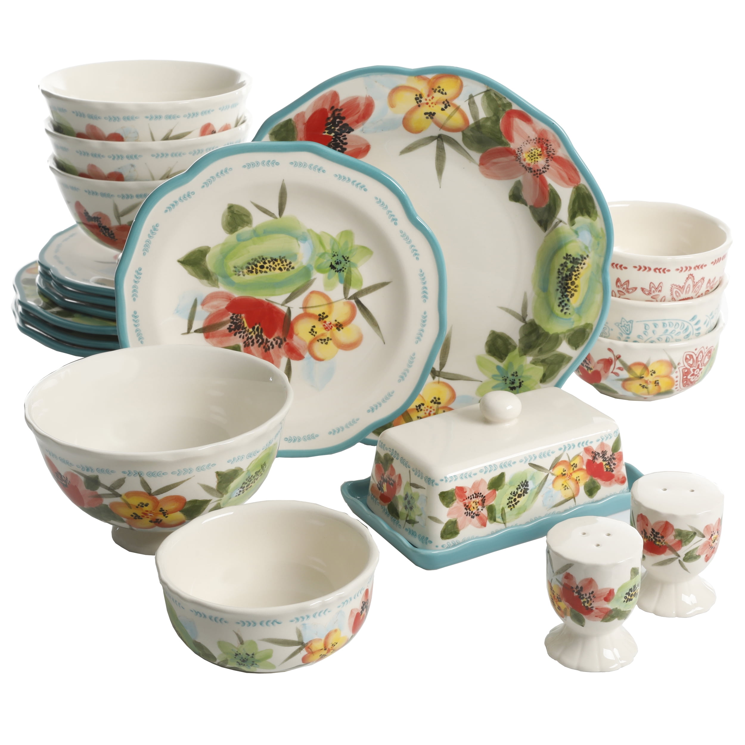 The Pioneer Woman Dinnerware Set, Vintage Bloom, 20 Pieces - Walmart.com