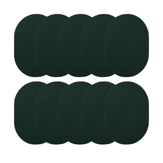 Furnish My Place Modern Indoor/Outdoor Commercial Solid Dark Green Rug, Modern Area Rug, Baby Nursery Mat, Pet-Friendly Carpet for Living Room, Playroom, Made in USA, 2' x 3' Oval - Set of 10