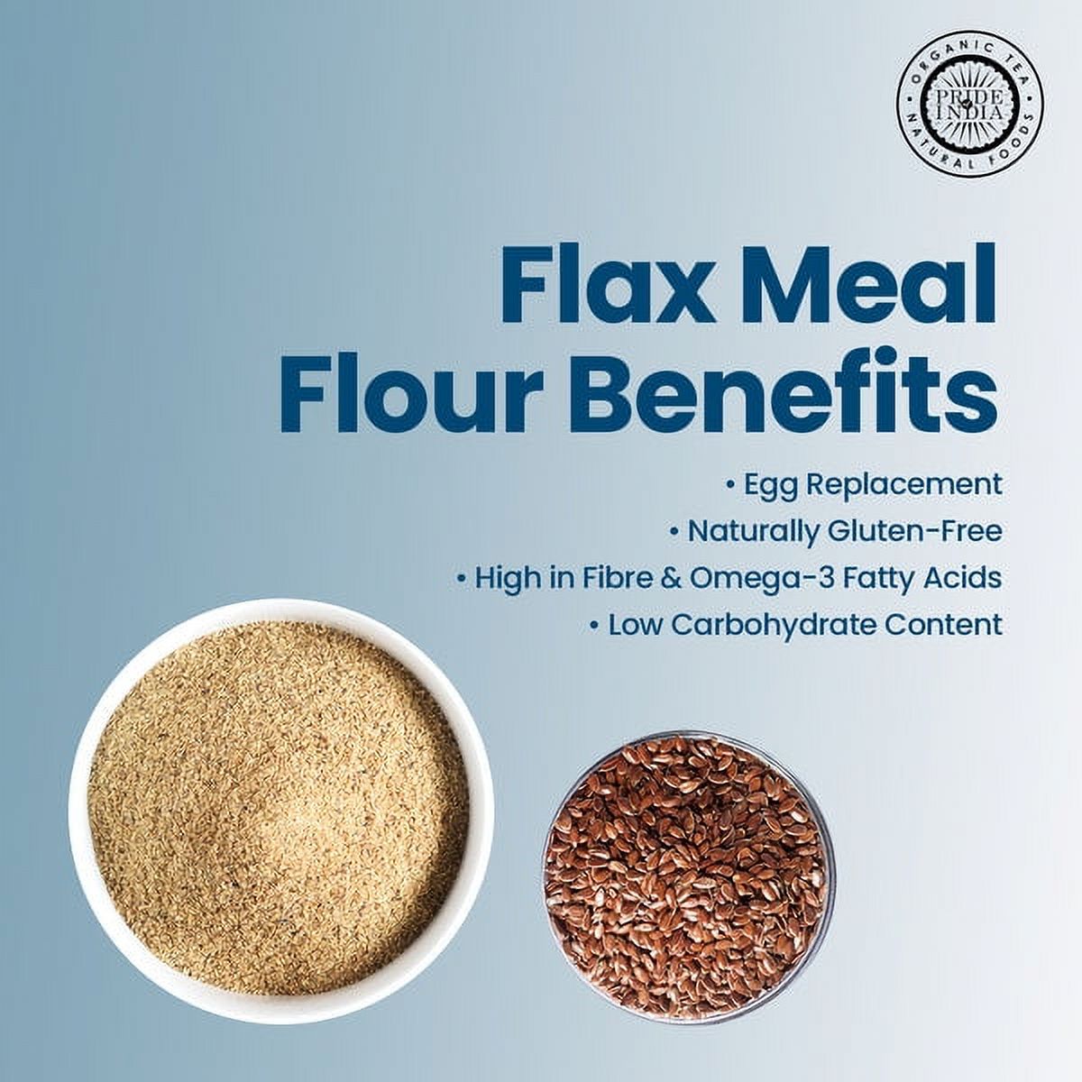 Pride of India - Pack of 6 - Flaxseed Meal, Finely Milled, Gluten-Free, 1 lb Jars