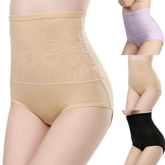 D-GROEE Womens Shapewear Lace Hollow High Waist Butt Lifter Padded Control Panties Body Shaper Brief
