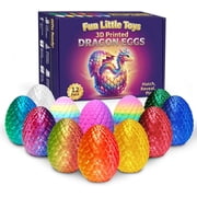 12 Pack 3D Printed Dragon Eggs Surprise Toys, Articulated Dragons, No-Duplicate Colors Fidget Toys, Easter Egg Hunt Basket Stuffers, Sensory Stress Relief Gift for Kids Classroom Prizes Party Favors
