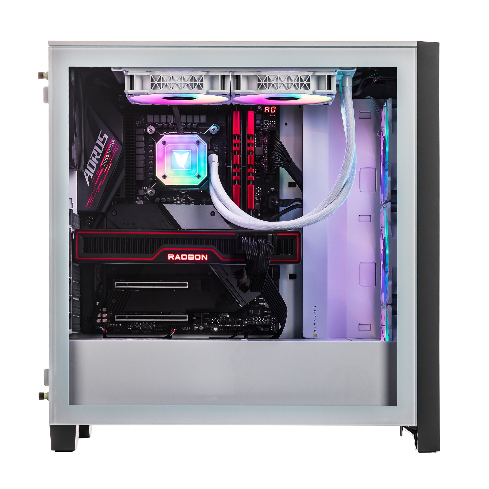 Velztorm Argentux Gaming Desktop PC White (Intel i7-10700F 8-Core, 32GB DDR4, 1TB SATA SSD, Radeon RX 6900 XT 16GB, 360mm AIO, RGB Fans, 750W PSU, AC WiFi, BT, Win10P) VELZ0014