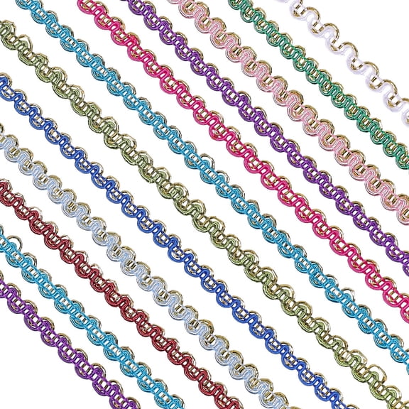 120 Yards 12 Colors Braid Lace Trim 1/4 inch Wide Braid Ribbon Trims Centipede Gimp Trim Ribbon