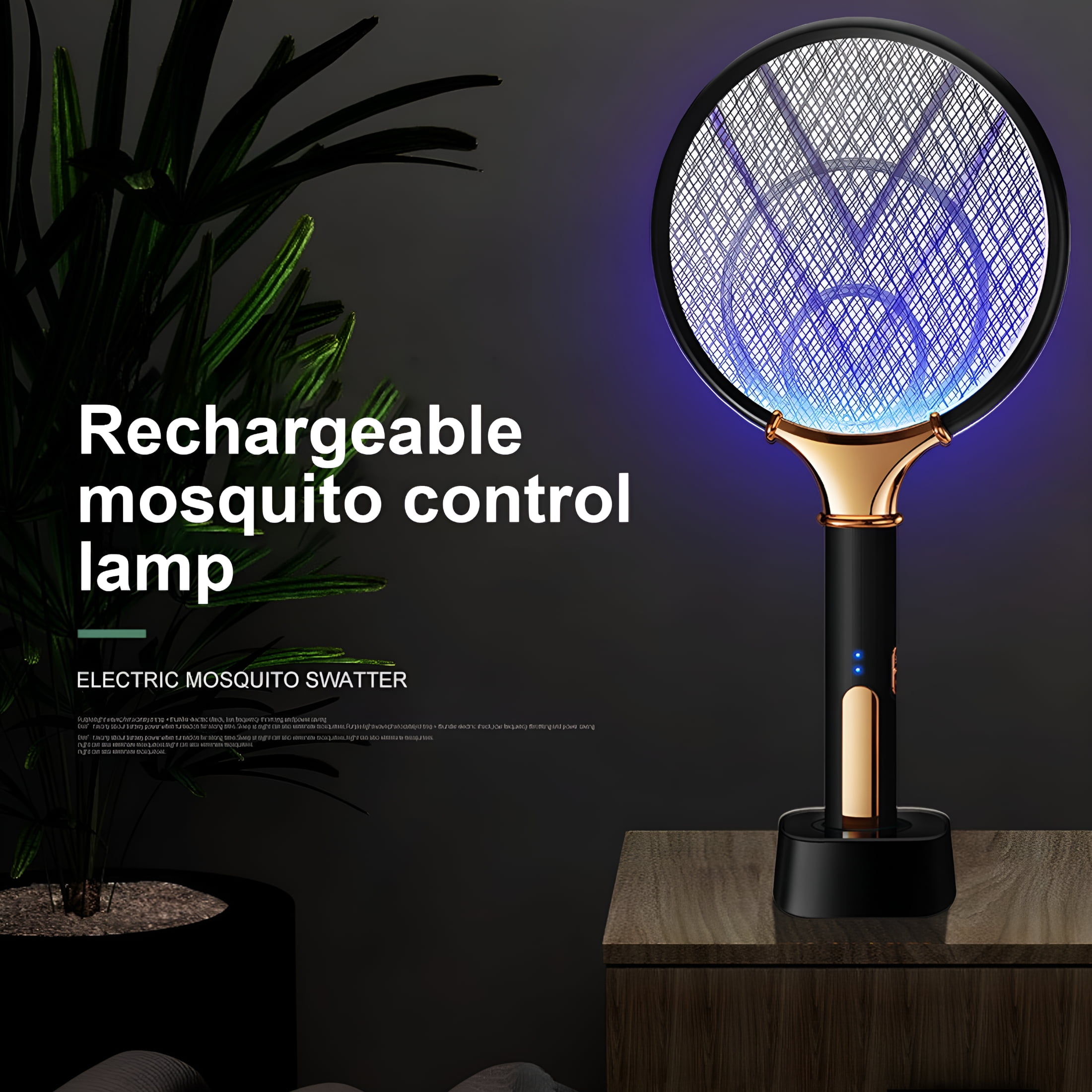 HIBIBUD Electric Fly Swatter,Electric Zapper,Mosquito Trap Lamp & Racket,Mosquito Kill Fly Zapper with Purple Light Attractant for Home Indoor Outdoor