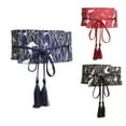 thumbnail image 2 of JUNTEX Traditional Japanese Kimono Bow Belt with Tassel Hand Embroidery Cloth Belt, 2 of 10
