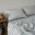 thumbnail image 7 of 100% French Linen Pillowcases with Embroidery - Pack of 2 - Washed Solid Color Natural Flax Soft Breathable - Grey, 20'' x 30'', 7 of 7