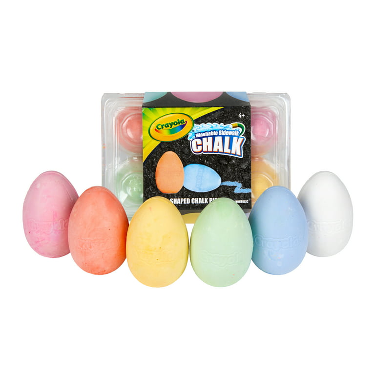 Crayola Egg Sidewalk Chalk, 6 Count Outdoor Toys, Gift for Kids, Age 4, 5,  6, 7 