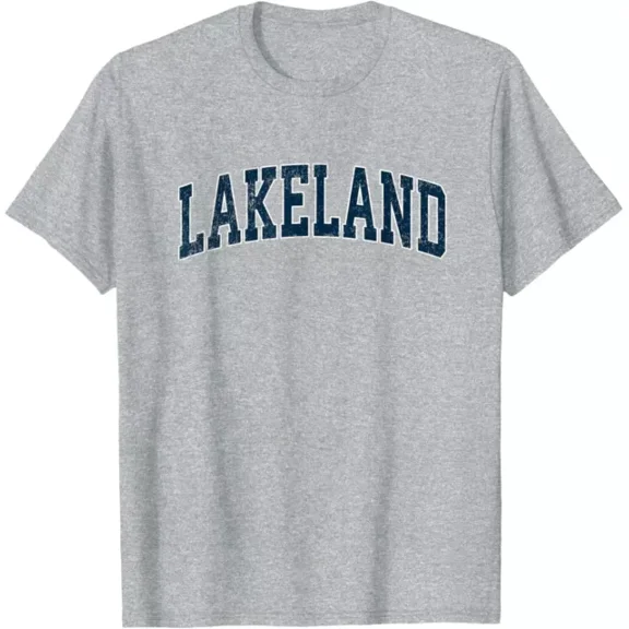 DOPASHIRT Lakeland Florida Fl Vintage Varsity Sports Navy Text T-Shirt Unisex S-5XL Hot Trending Shirt, Vintage Birthday Gift
