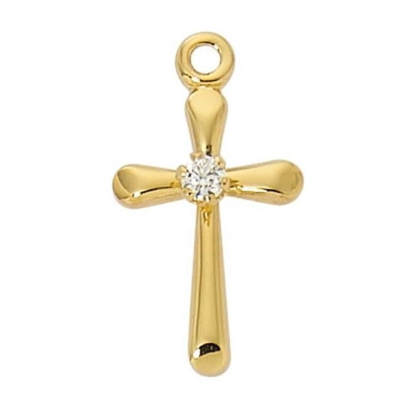 Mcvan J9247 18 in. Chain Gold Over Sterling Silver Cross Boxed