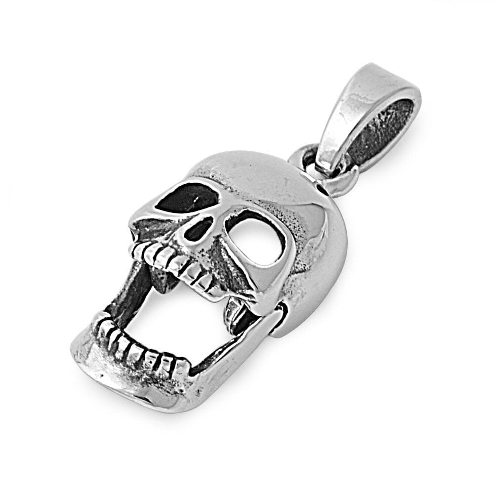 Skull  With  Moving  Mouth  Pendant  ! New  !! Sterling Silver 925 
