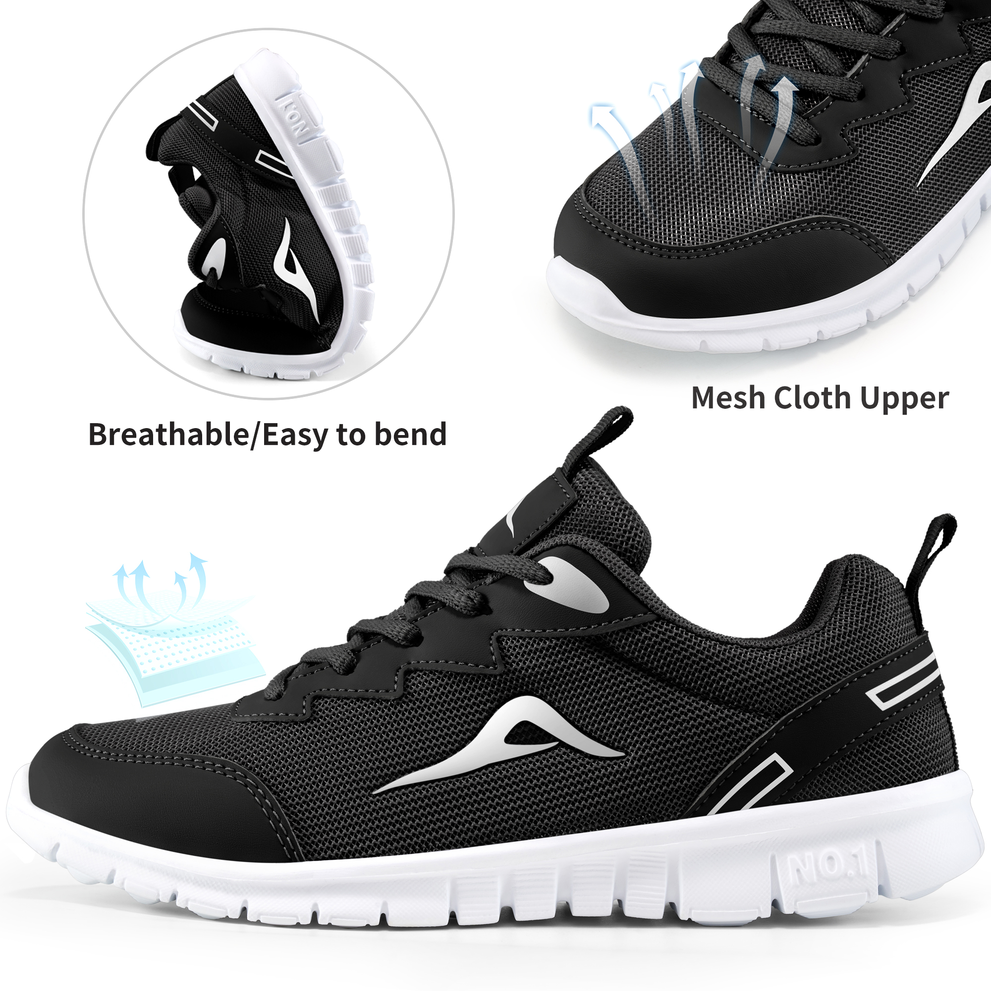 Ecetana Women's Lightweight Mesh Running Sneaker photo 3
