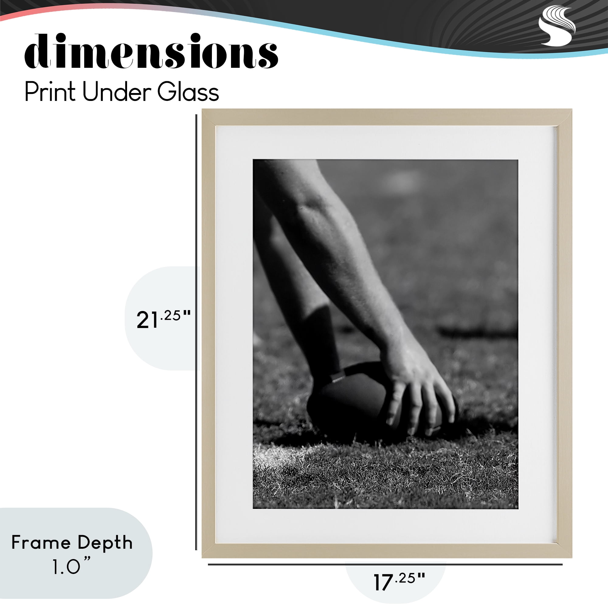 Stupell Industries Football Hike in Action Birch Framed Print Under Glass, design by Marcus Prime