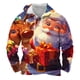 thumbnail image 1 of Sudadera con capucha para hombre, estilo moderno, con estampado de Papá Noel, manga larga, con bolsillo, estilo deportivo, de poliéster, 1 of 5