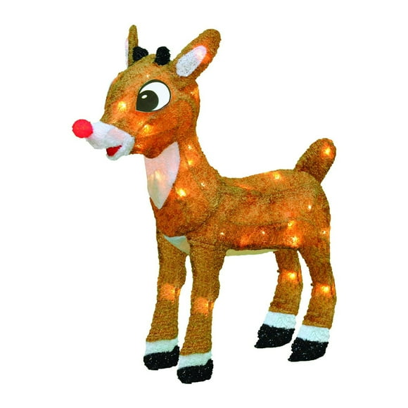 ProductWorks 18" Rudolph avec Red Nez 3D Pré Éclairé Décoration de Jardin de Noël